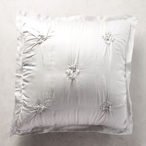 Anthropologie Gathered Silk Euro Sham Set